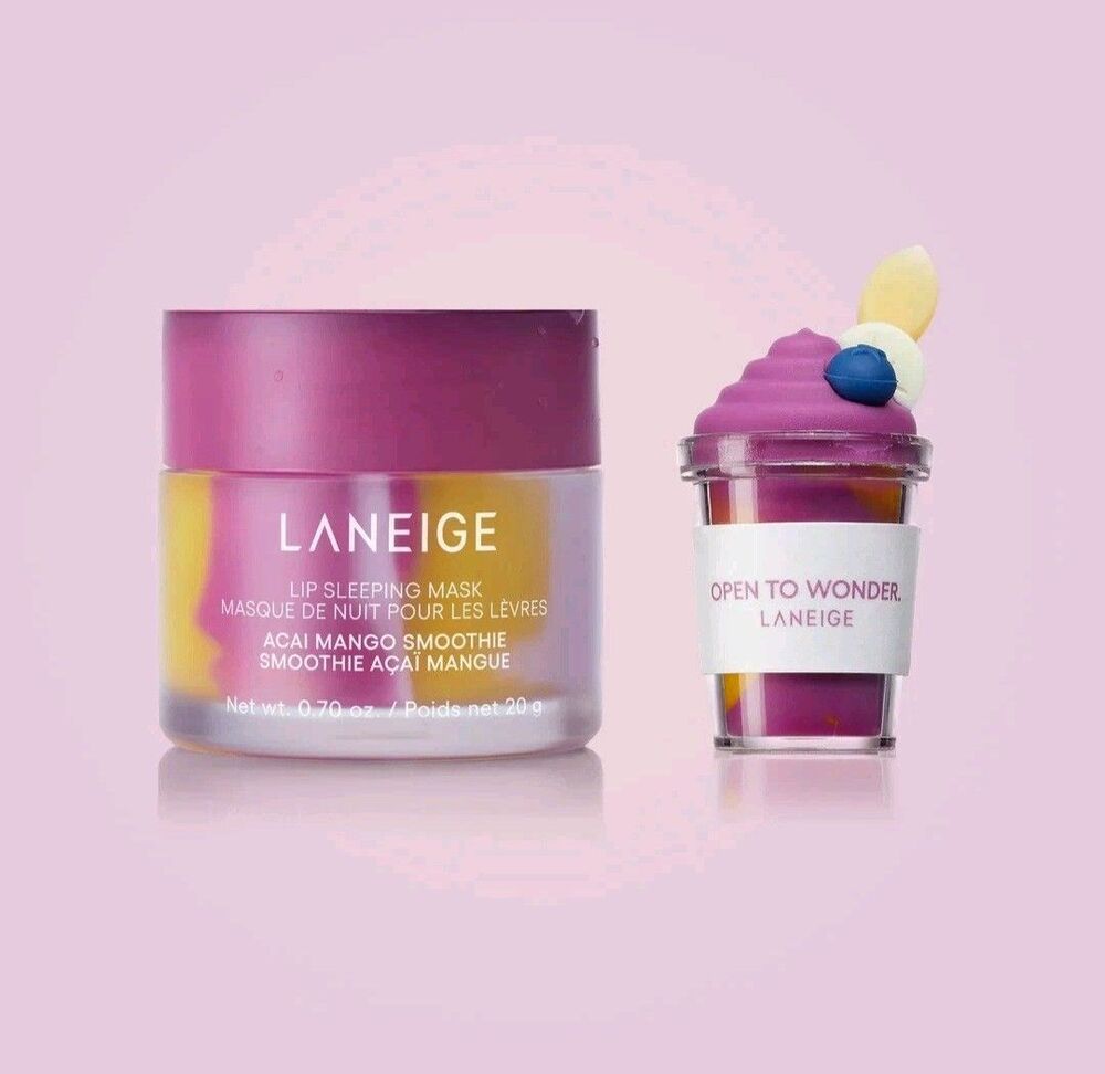 Laneige Lip Sleeping Mask & Topper Acai Mango Smoothie 20g full size NEW